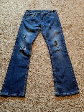 Cowgirl Tuff Distressed Boot Cut Jeans